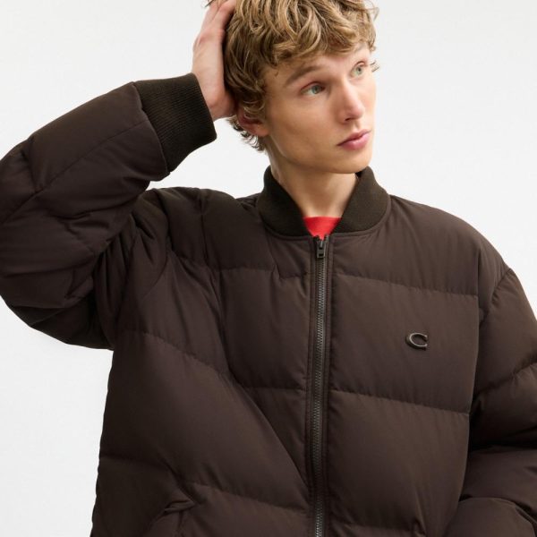 Coach Mid Length Puffer Jacket With Rib - Preorder