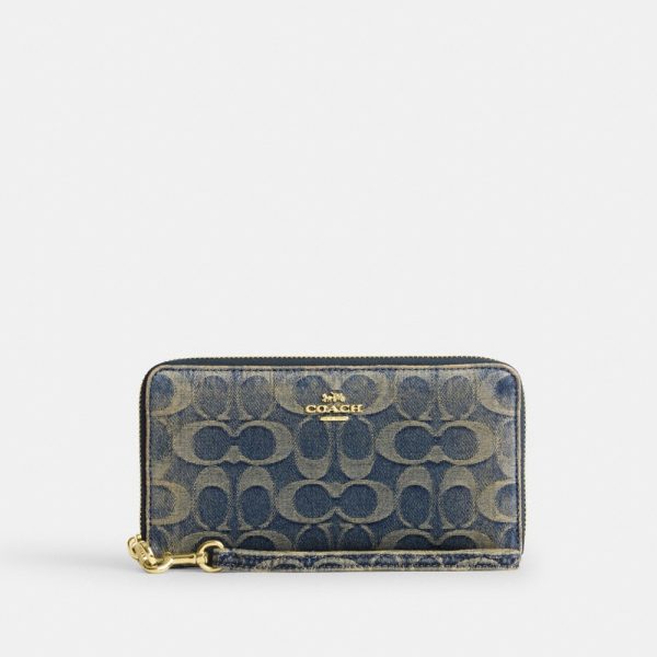 Coach Outlet Long Zip Around Wallet In Signature Regenerative Cotton Denim - Preorder