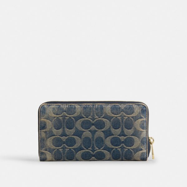 Coach Outlet Long Zip Around Wallet In Signature Regenerative Cotton Denim - Preorder