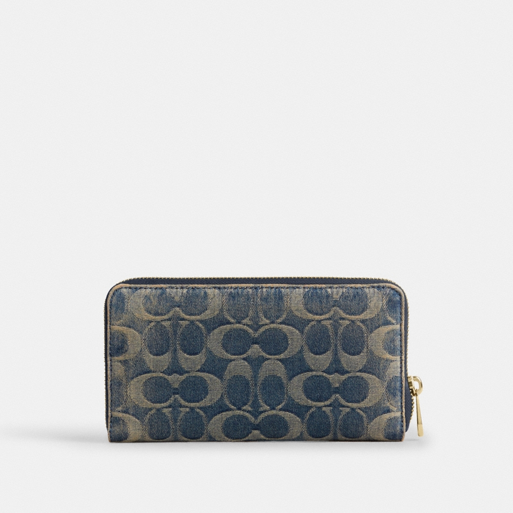 Coach Outlet Long Zip Around Wallet In Signature Regenerative Cotton Denim - Preorder - Image 2