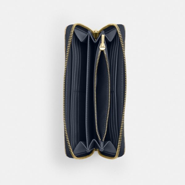 Coach Outlet Long Zip Around Wallet In Signature Regenerative Cotton Denim - Preorder