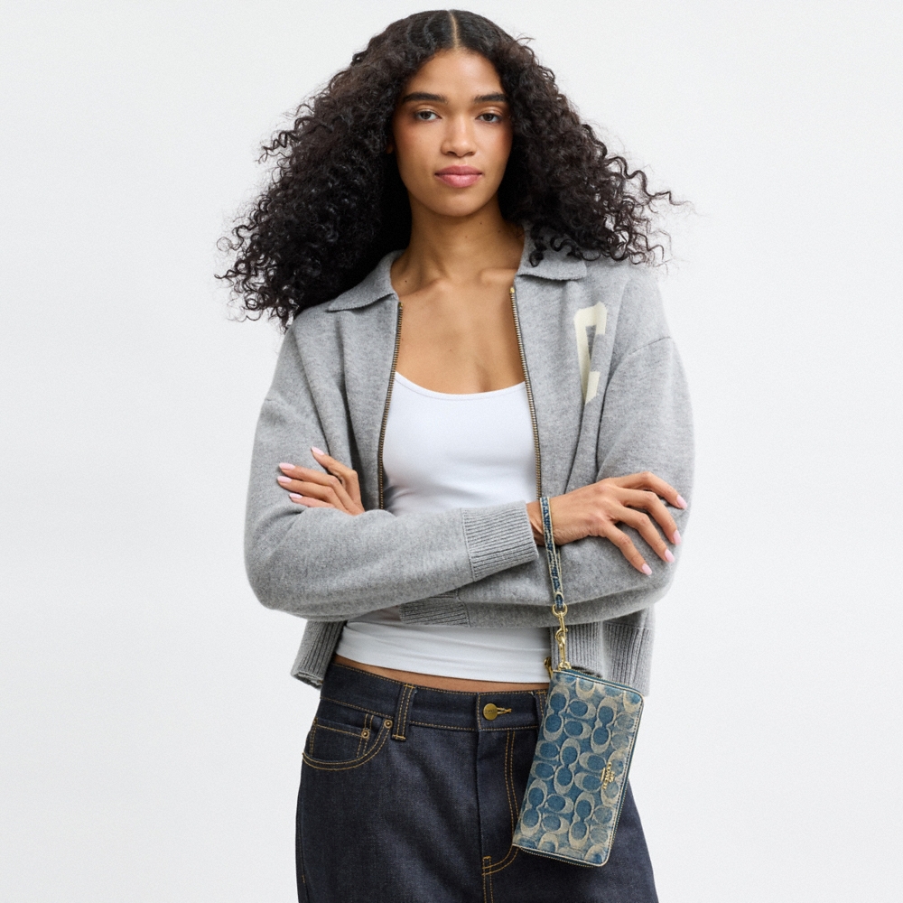 Coach Outlet Long Zip Around Wallet In Signature Regenerative Cotton Denim - Preorder - Image 4