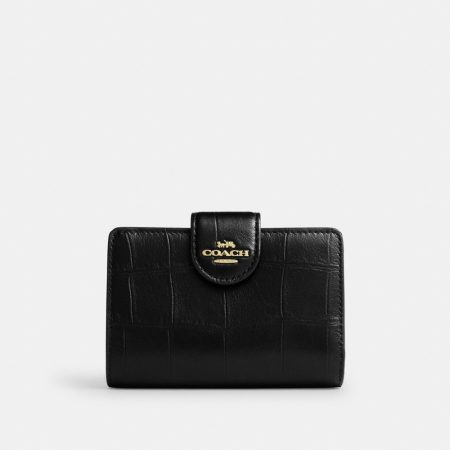 Coach Outlet Medium Corner Zip Wallet - Preorder — Brass/Black