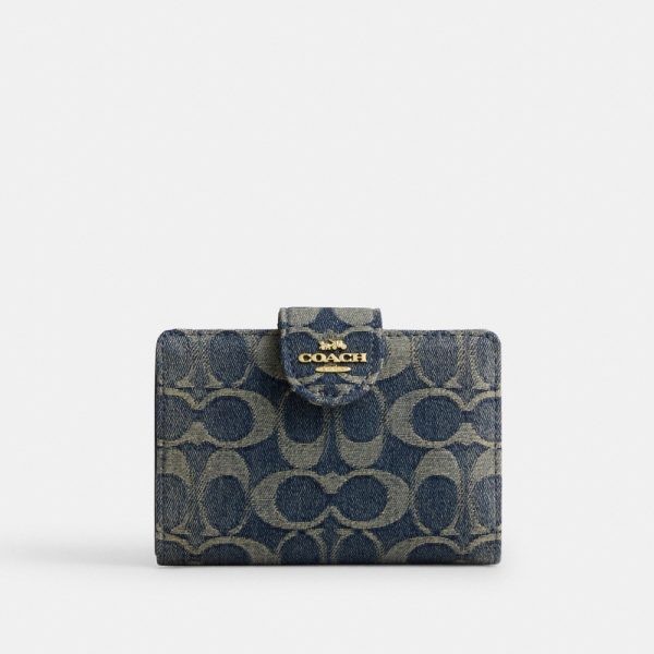 Coach Outlet Medium Corner Zip Wallet In Signature Regenerative Cotton Denim - Preorder