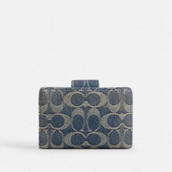 Coach Outlet Medium Corner Zip Wallet In Signature Regenerative Cotton Denim - Preorder