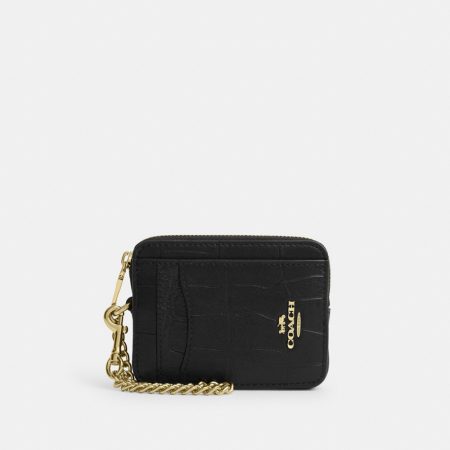 Coach Outlet Zip Card Case - Preorder — Brass/Black