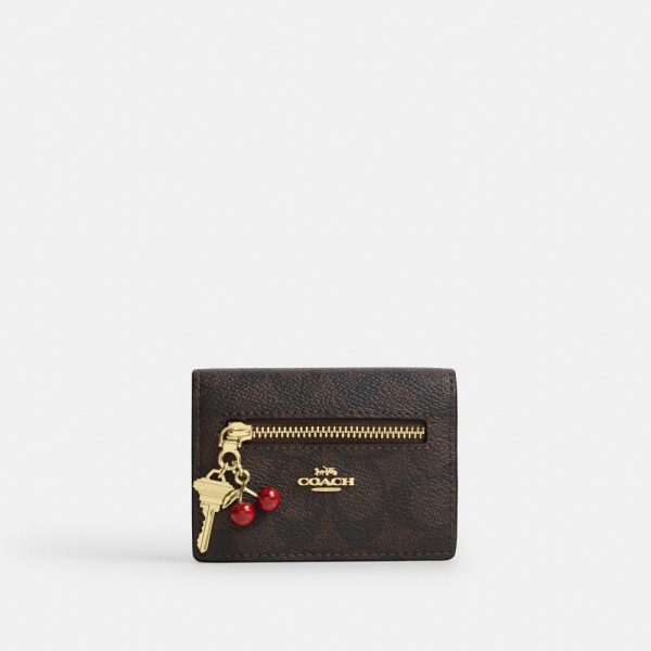Coach Outlet Card Case With Charms In Signature Canvas - Preorder
