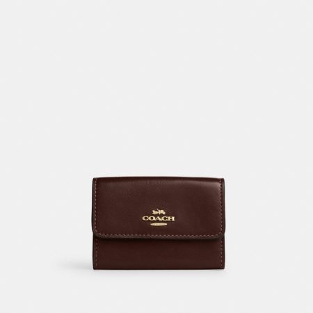 Coach Outlet Flap Card Case - Preorder — Brass/Maple