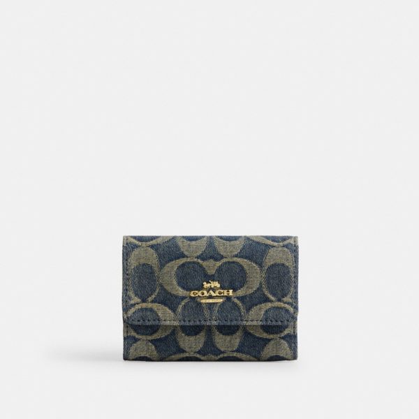 Coach Outlet Flap Card Case In Signature Regenerative Cotton Denim - Preorder