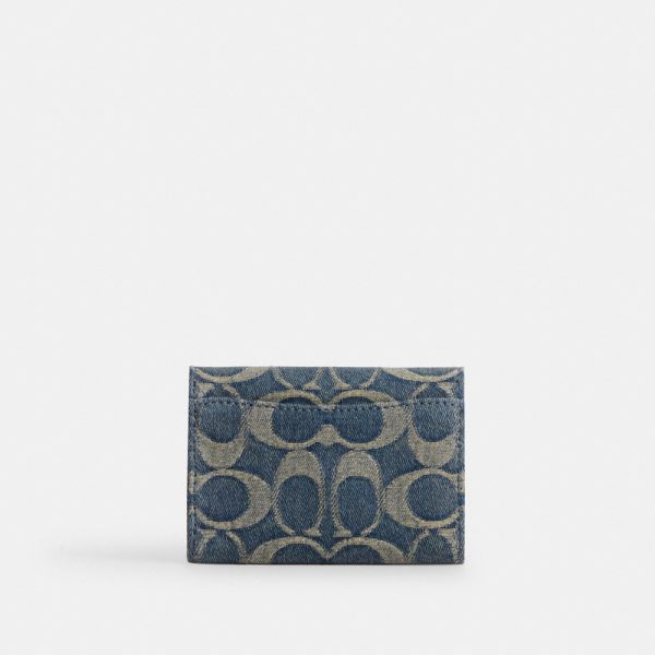 Coach Outlet Flap Card Case In Signature Regenerative Cotton Denim - Preorder
