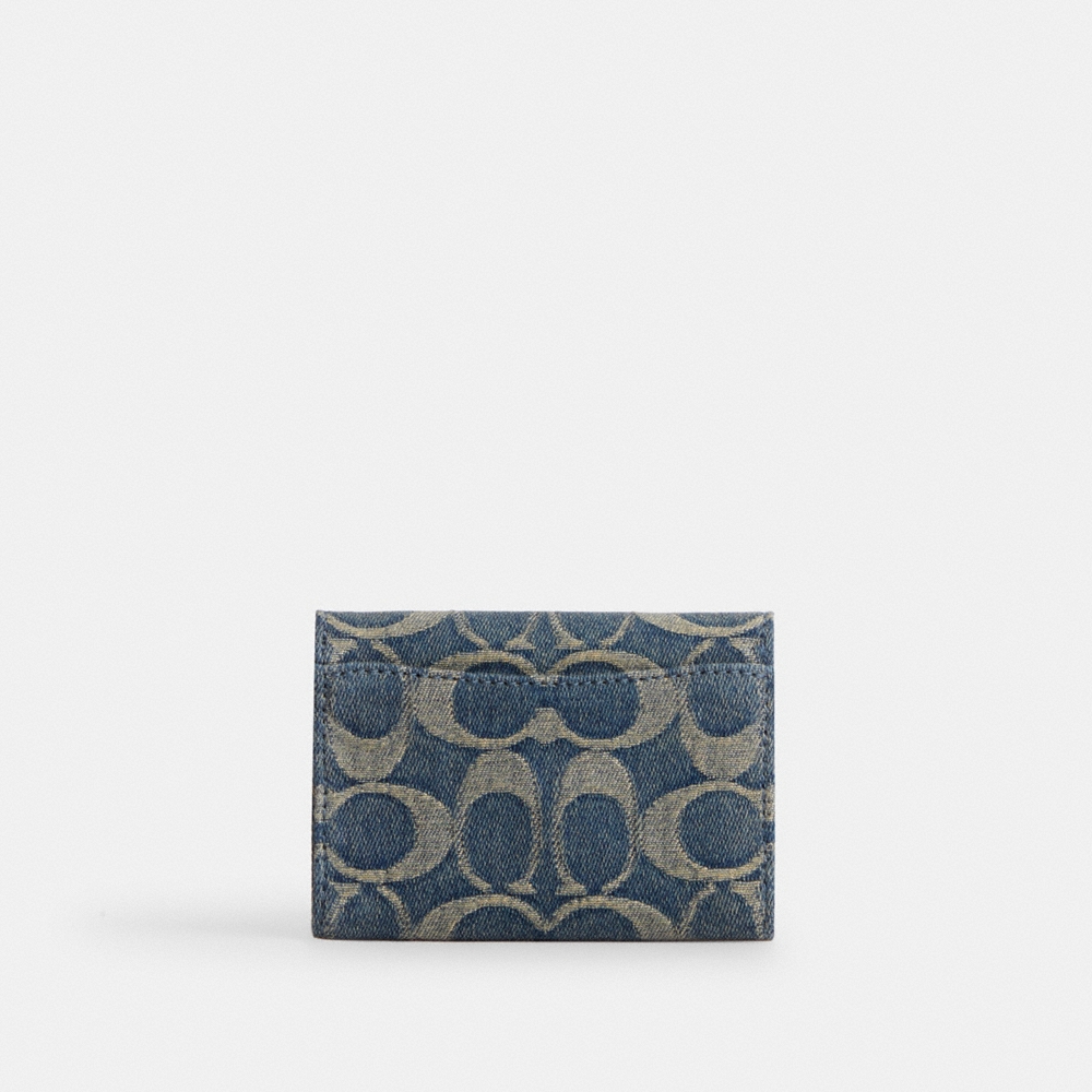 Coach Outlet Flap Card Case In Signature Regenerative Cotton Denim - Preorder - Image 2