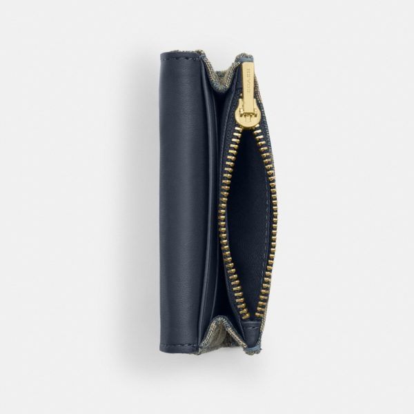 Coach Outlet Flap Card Case In Signature Regenerative Cotton Denim - Preorder
