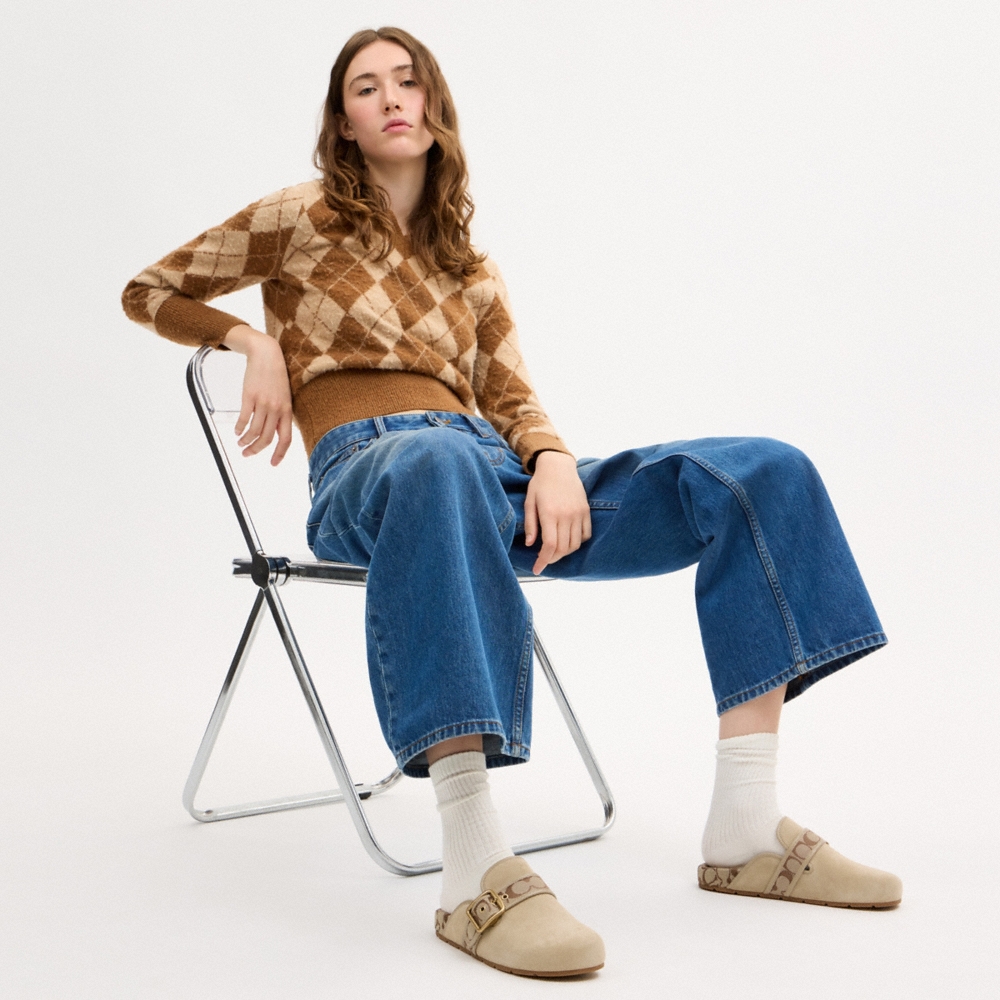 Coach Outlet Archival Buckle Clog With Signature Jacquard - Preorder