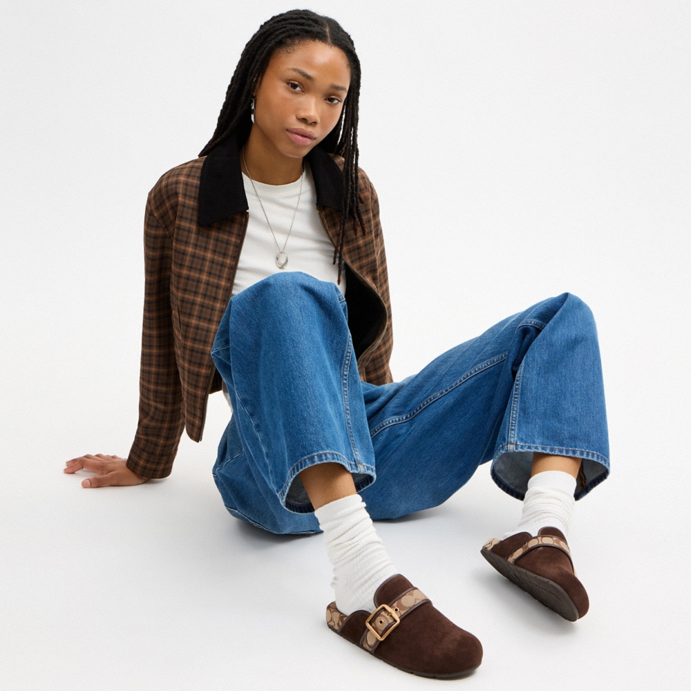 Coach Outlet Archival Buckle Clog With Signature Jacquard - Preorder