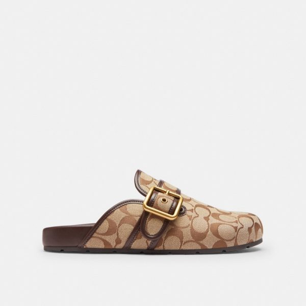 Coach Outlet Archival Buckle Clog With Signature Sateen Jacquard - Preorder