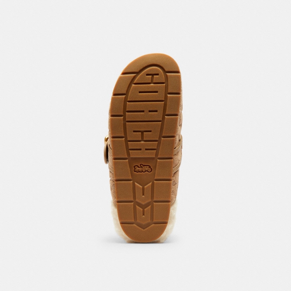 Coach Outlet Archival Buckle Clog With Signature Suede And Shearling - Preorder