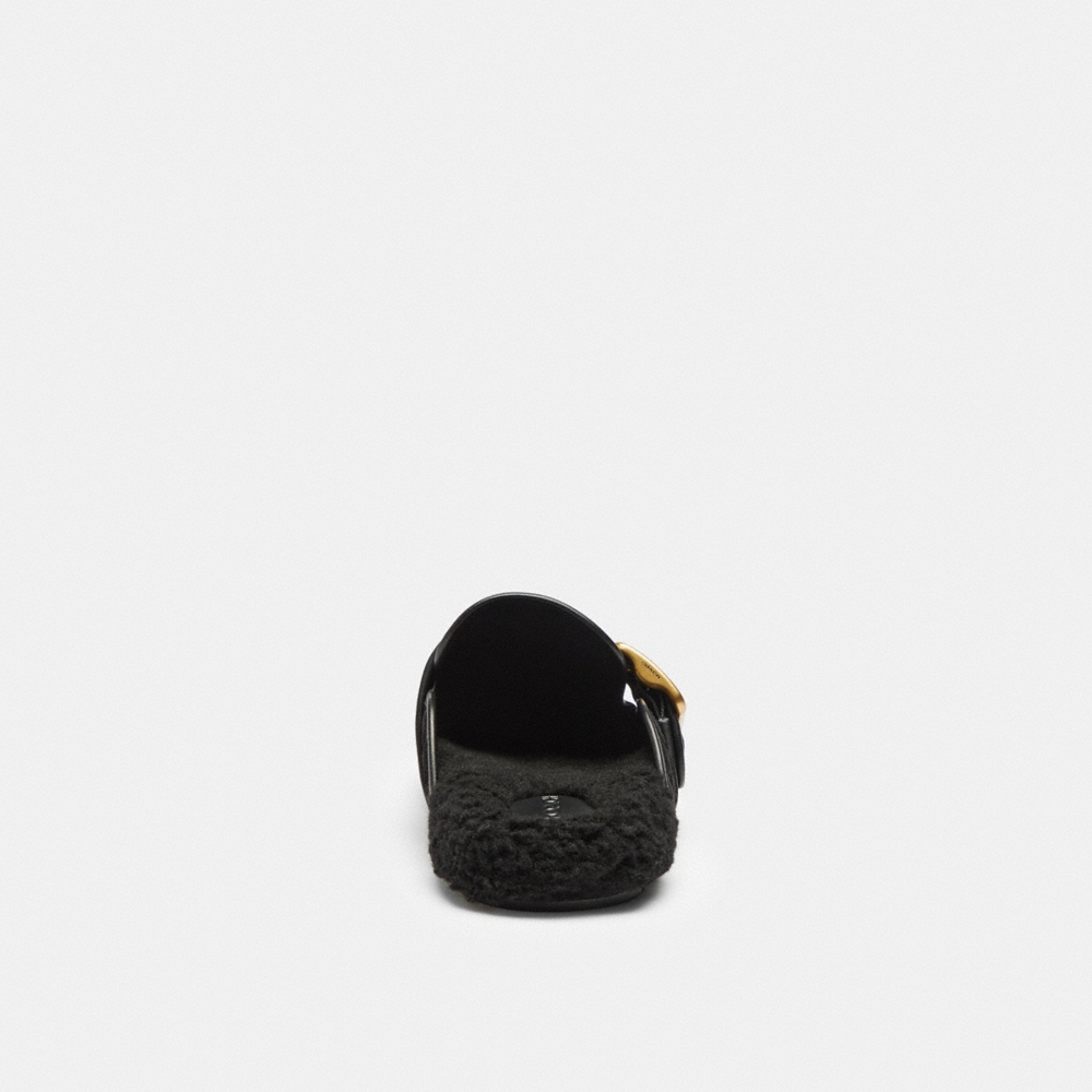 Coach Outlet Archival Buckle Clog With Signature Suede And Shearling - Preorder