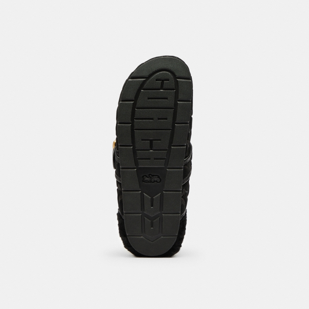 Coach Outlet Archival Buckle Clog With Signature Suede And Shearling - Preorder