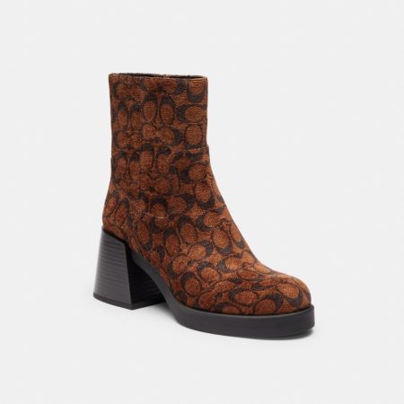 Coach Outlet Block Heel Boot In Signature Chenille - Preorder — Truffle