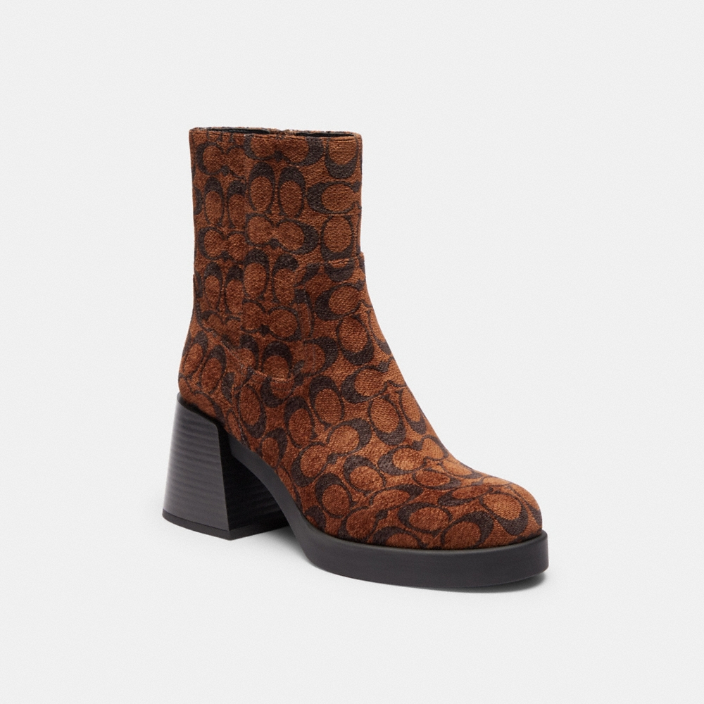Coach Outlet Block Heel Boot In Signature Chenille - Preorder