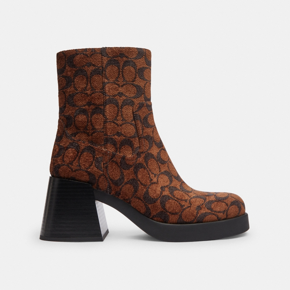 Coach Outlet Block Heel Boot In Signature Chenille - Preorder