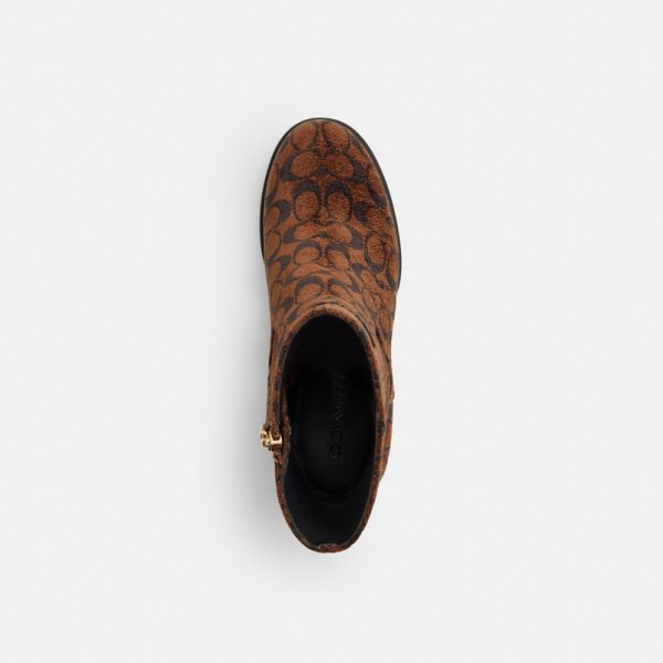 Coach Outlet Block Heel Boot In Signature Chenille - Preorder