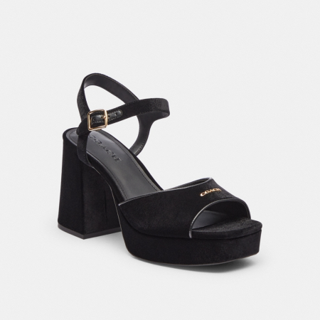 Coach Outlet Block Heel Sandal - Preorder — Black