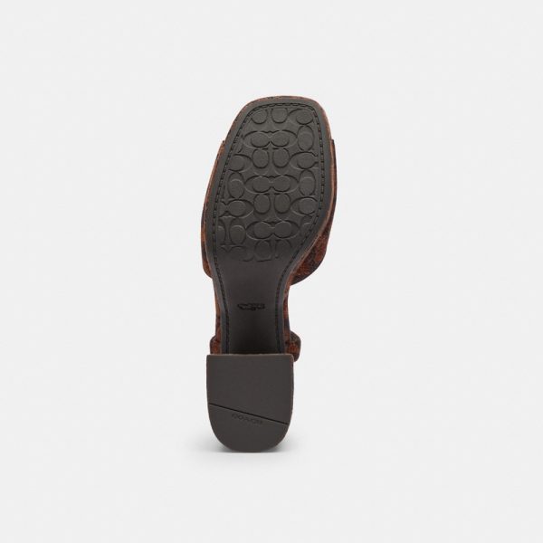 Coach Outlet Block Heel Sandal In Signature Chenille - Preorder
