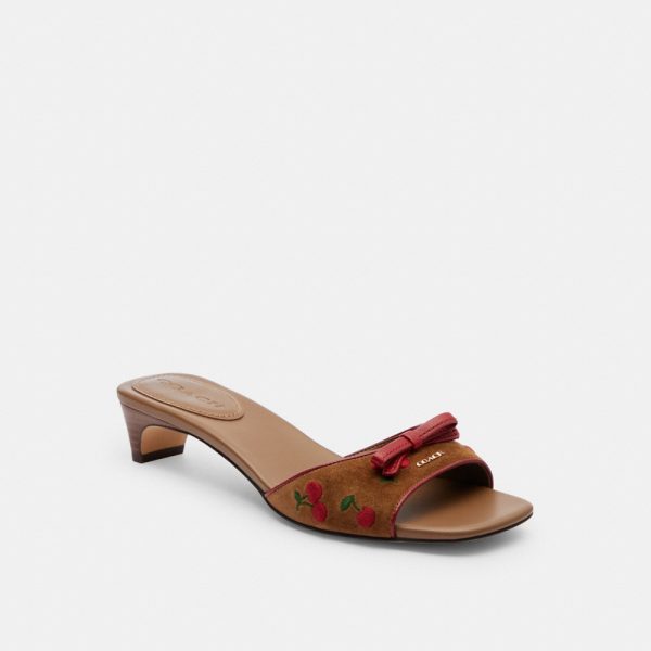 Coach Outlet Bow Slingback Heel With Cherry Embroidery - Preorder