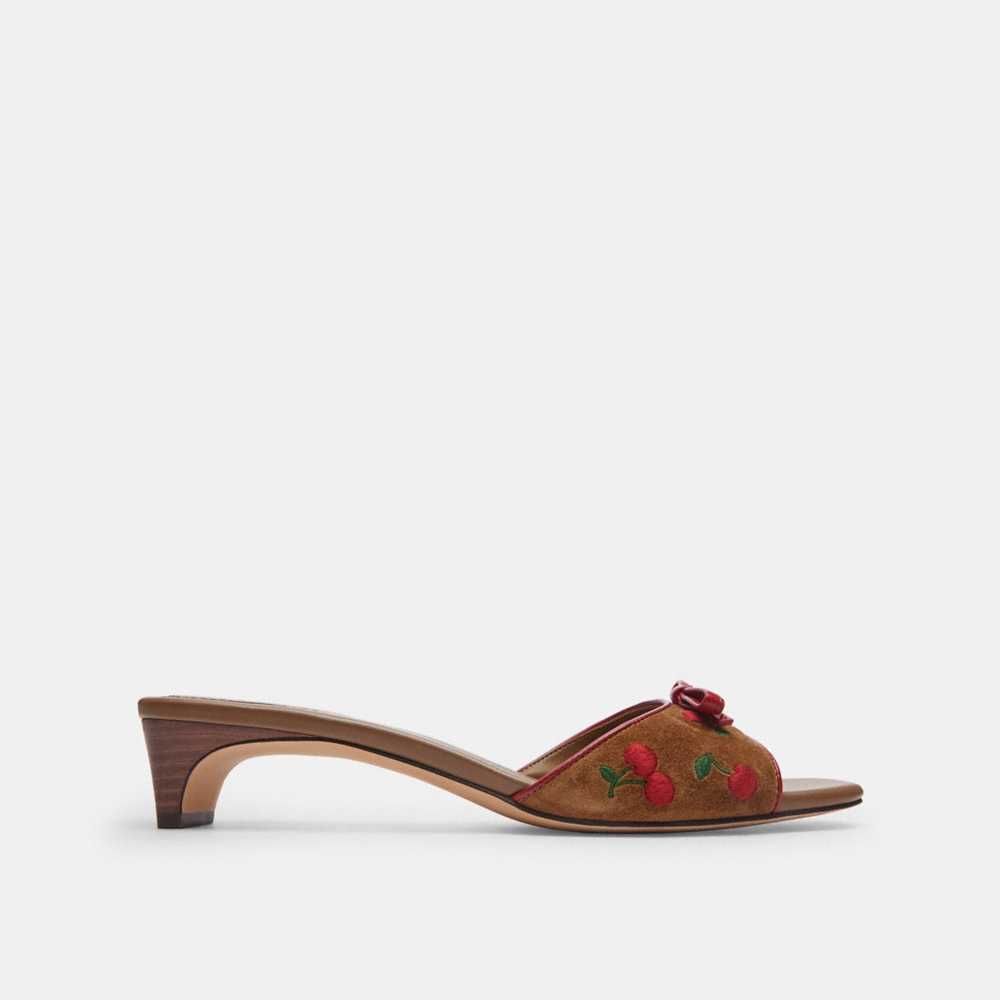 Coach Outlet Bow Slingback Heel With Cherry Embroidery - Preorder