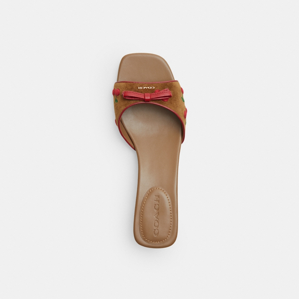 Coach Outlet Bow Slingback Heel With Cherry Embroidery - Preorder