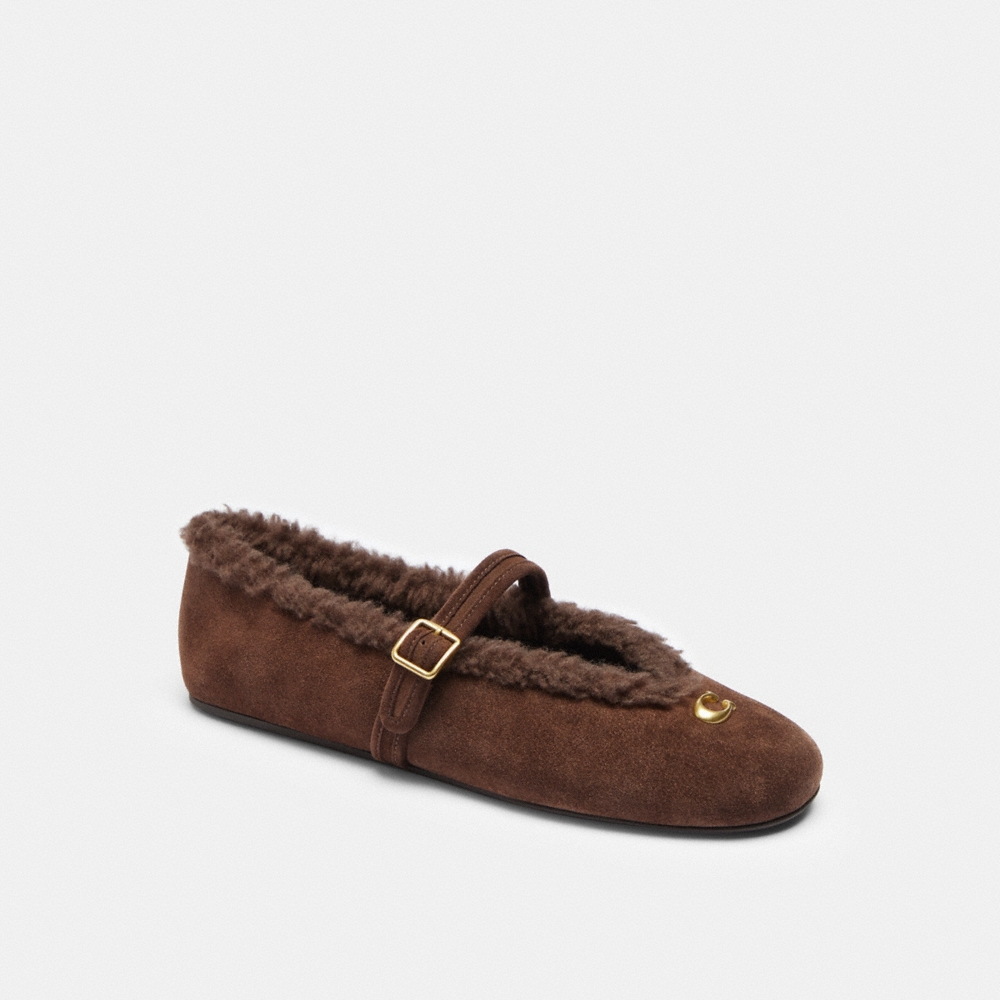 Coach Outlet Sculpted C Mary Jane In Shearling - Preorder