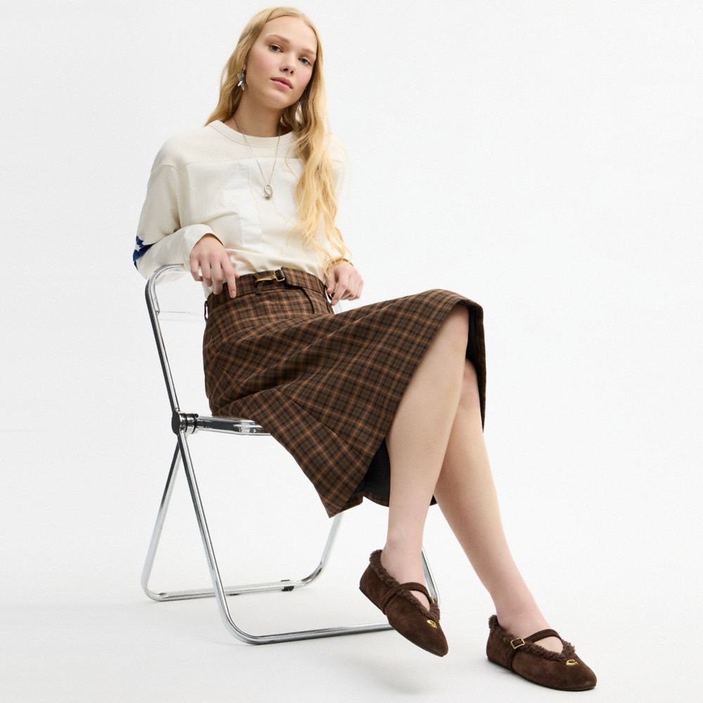Coach Outlet Sculpted C Mary Jane In Shearling - Preorder