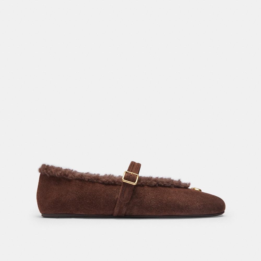 Coach Outlet Sculpted C Mary Jane In Shearling - Preorder