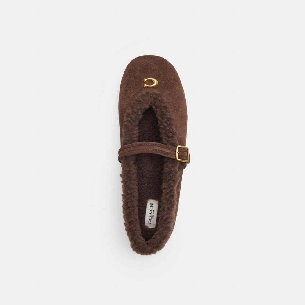 Coach Outlet Sculpted C Mary Jane In Shearling - Preorder