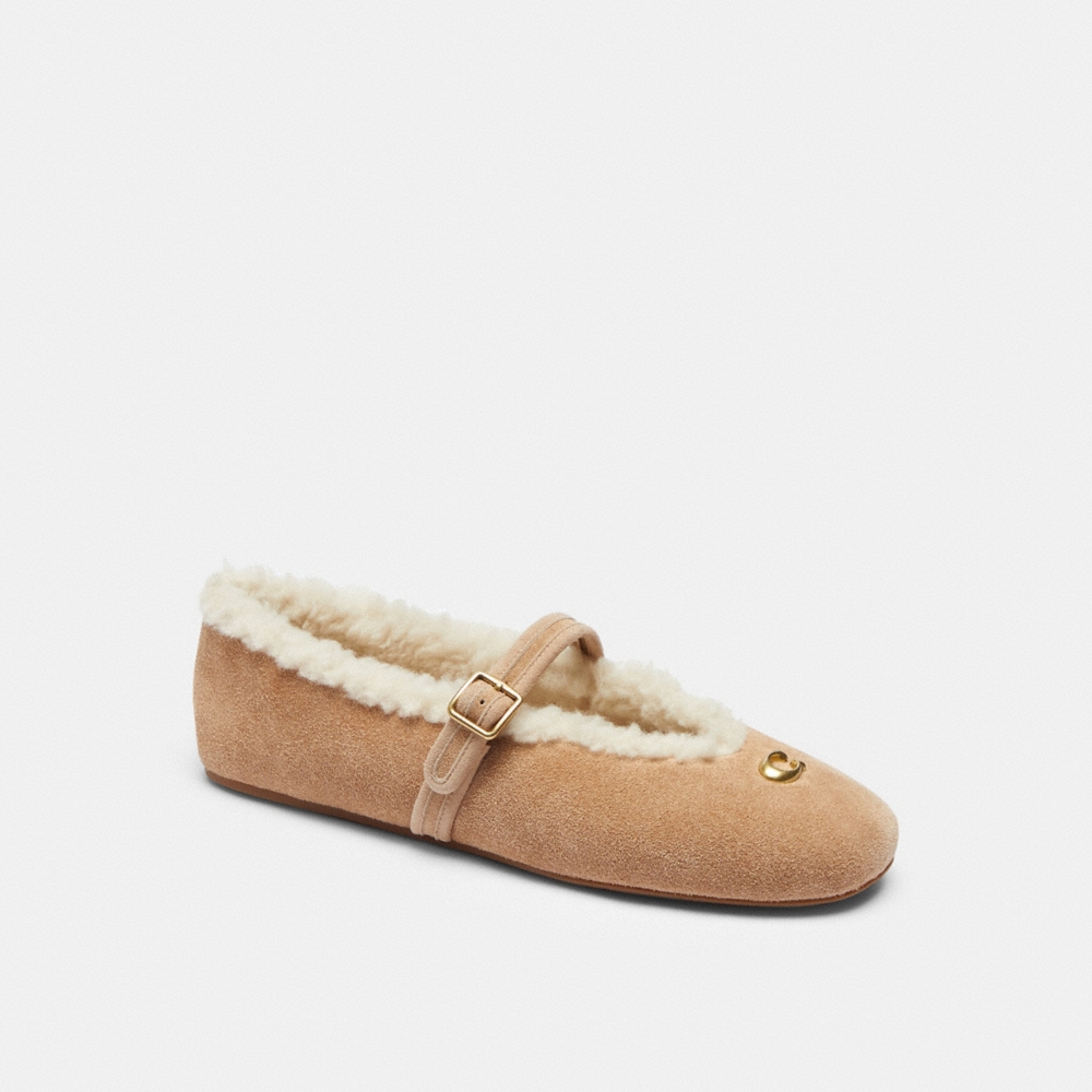 Coach Outlet Sculpted C Mary Jane In Shearling - Preorder