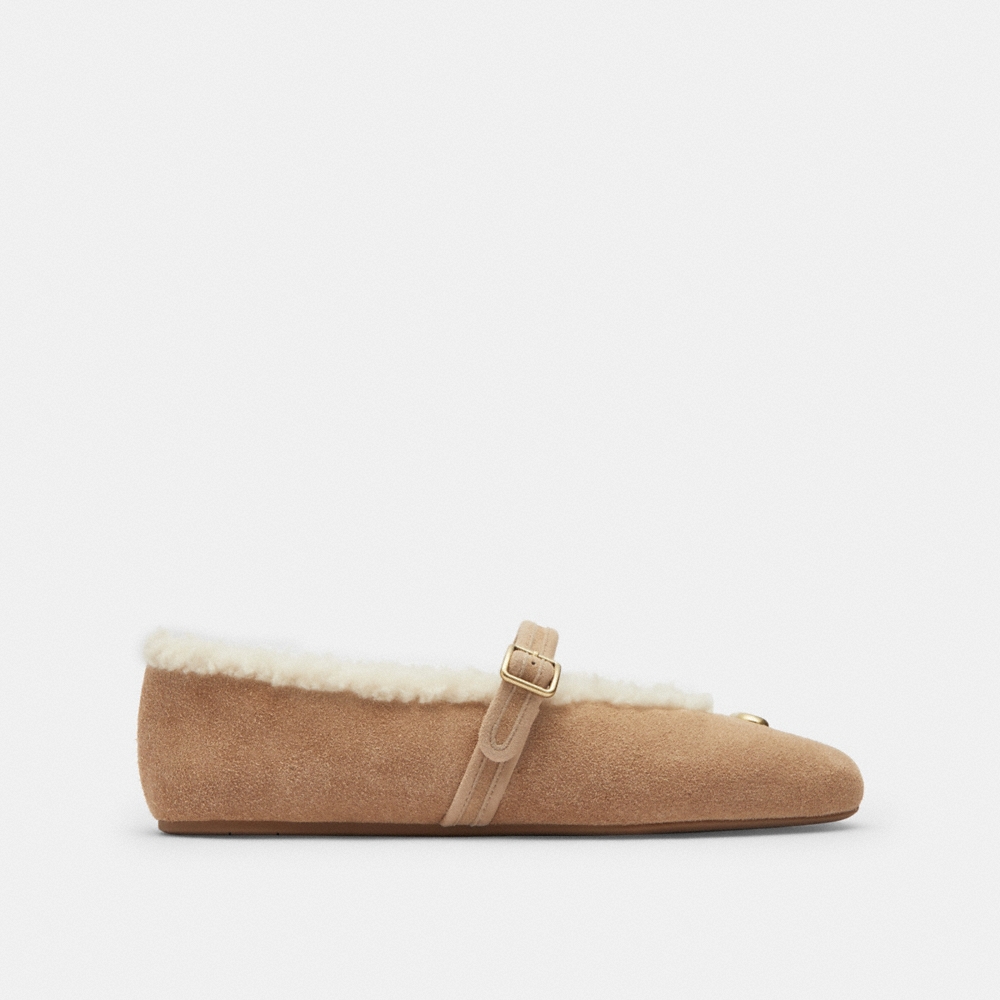 Coach Outlet Sculpted C Mary Jane In Shearling - Preorder