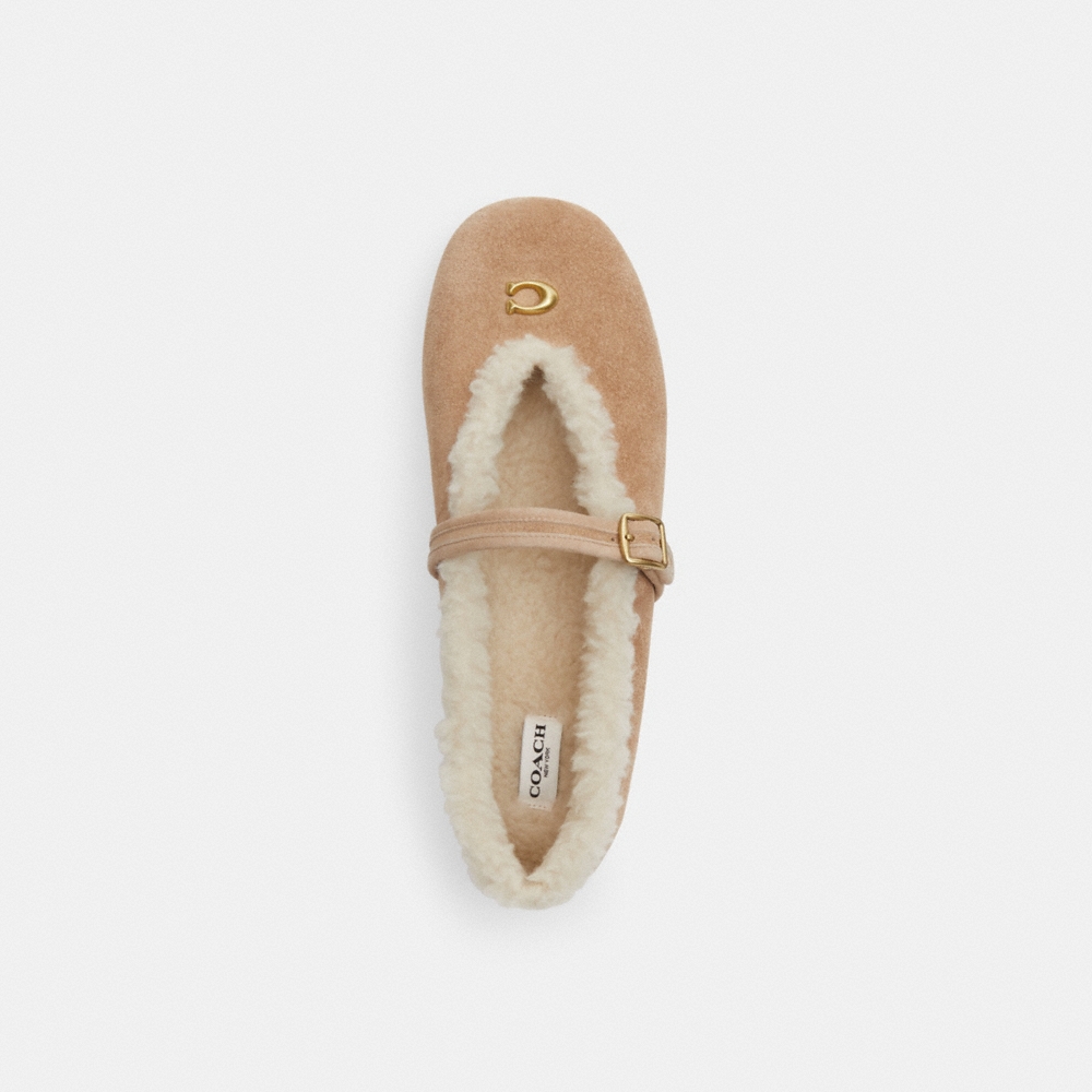 Coach Outlet Sculpted C Mary Jane In Shearling - Preorder