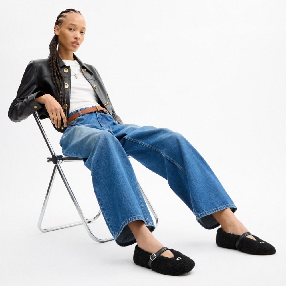 Coach Sculpted C Mary Jane In Shearling - Preorder