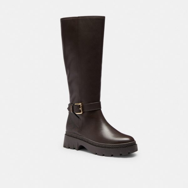 Coach Outlet Lucy Lug Sole Boot With Signature Canvas - Preorder