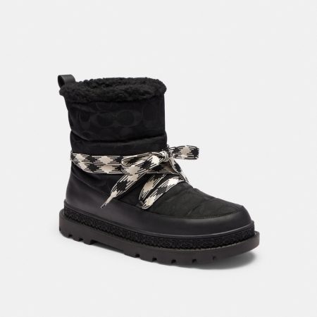 Coach Outlet Winter Boot In Signature Recycled Nylon - Preorder — Black