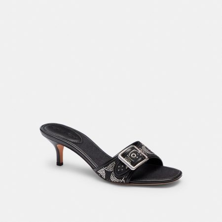 Coach Margot Sandal With Crystal Signature - Preorder — Black