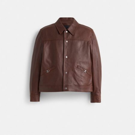Coach Restored Heritage C Biker Jacket - Preorder — Brown