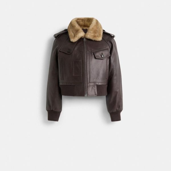 Coach Restored Cropped Leather Jacket - Preorder