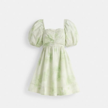 Coach Restored Puff Sleeve Mini Dress - Preorder — Green