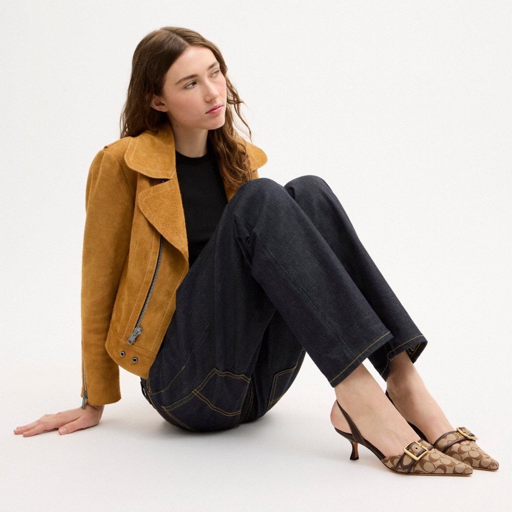 Coach Margot Slingback In Signature Sateen Jacquard - Preorder