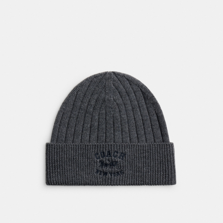 Coach Outlet Knit Beanie - Preorder — Steel Grey