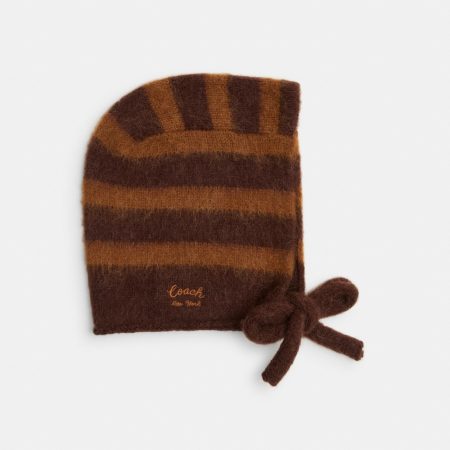 Coach Outlet Knit Bonnet - Preorder — Maple/Dark Camel