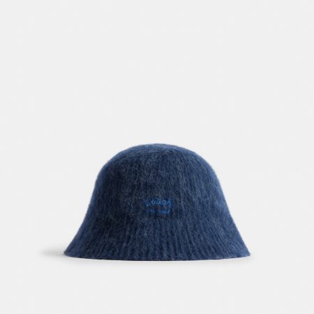 Coach Outlet Knit Bucket Hat - Preorder — Deep Blue