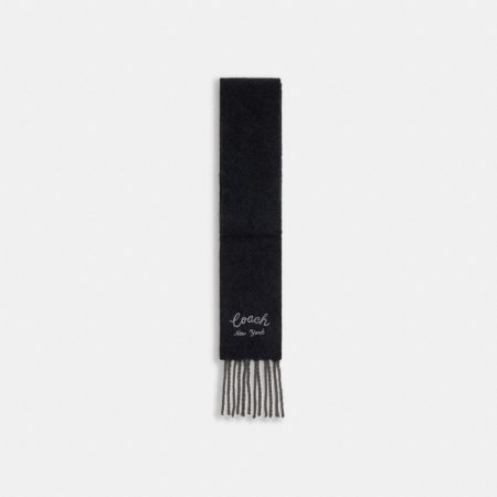 Coach Outlet Coach Script Skinny Muffler - Preorder — Black/Grey